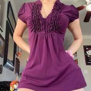 Sexy Purple Ruffled Top